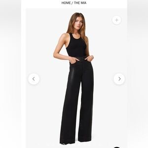 Joe's Jeans The MIA High Rise, coated black, wide leg